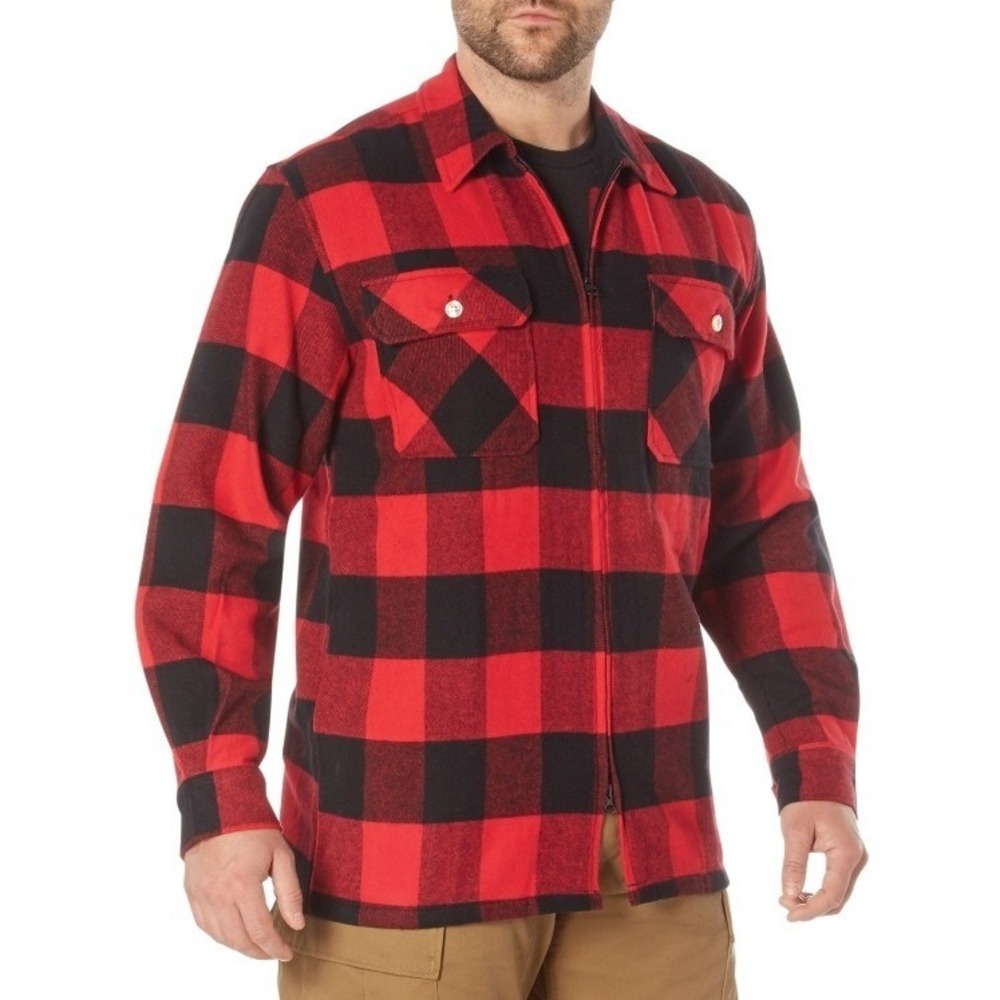 Rothco Concealed Carry Flannel Shirt Heavyweight‎ EUC/LNew Fits like XL Zippered